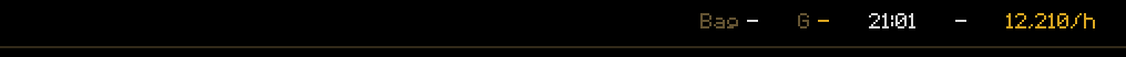 The right end of the Info Bar, ending in a gold slot reading 12,210 per hour