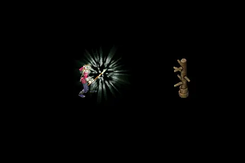 A new taoist using Life Steal on a training target, on black.