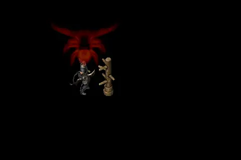 A new assassin using Summon Puppet on a training target, on black.